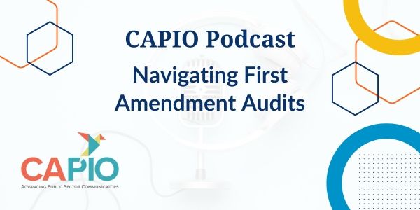 Reads CAPIO Podcast: Navigating First Amendment Audits; CAPIO logo