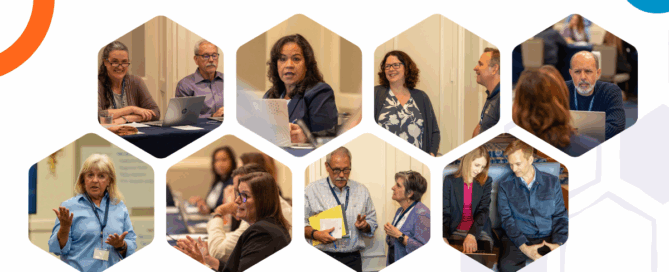 collage of RGS employees during an event