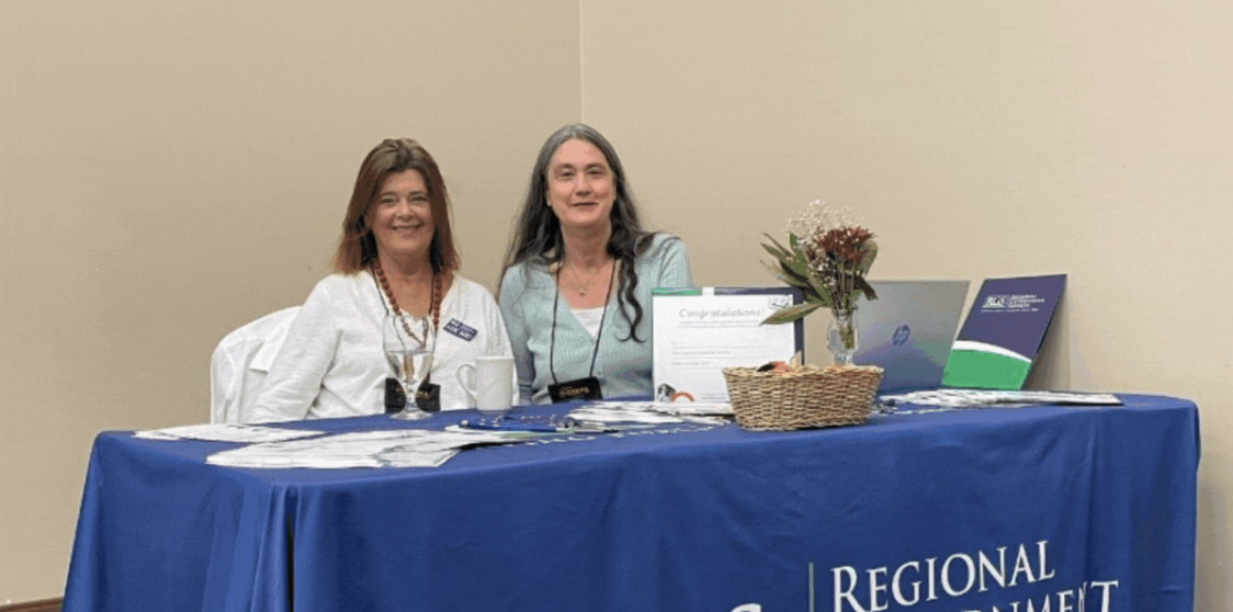 RGS Executive Director, Sophia Selivanoff, and Senior Advisor, Annie Kavenaugh, at the GSRMA Training Conference in Corning, CA.