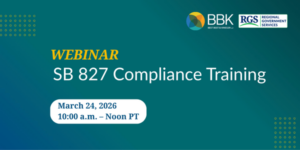 Text Reads: Webinar SB 827 Compliance; March 24, 10 am-12 pm PT