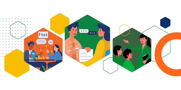 Animated characters that represent consulting in local government.