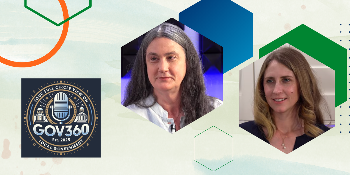 Graphic featuring Ashley Metzger and Sophia Selivanoff in hexagon frames alongside the Gov360 logo.